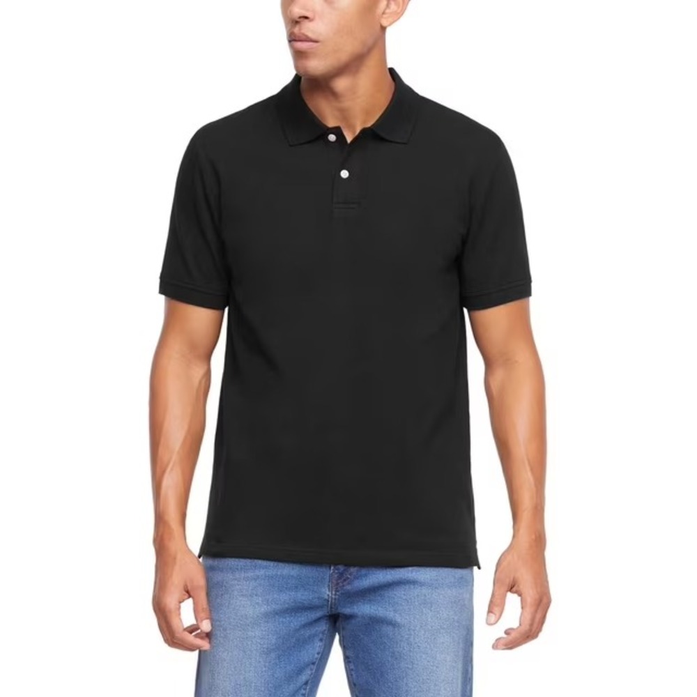 Gap Mens Pique Polo Shirt Black Short Sleeve Cotton Stretch XL NWT